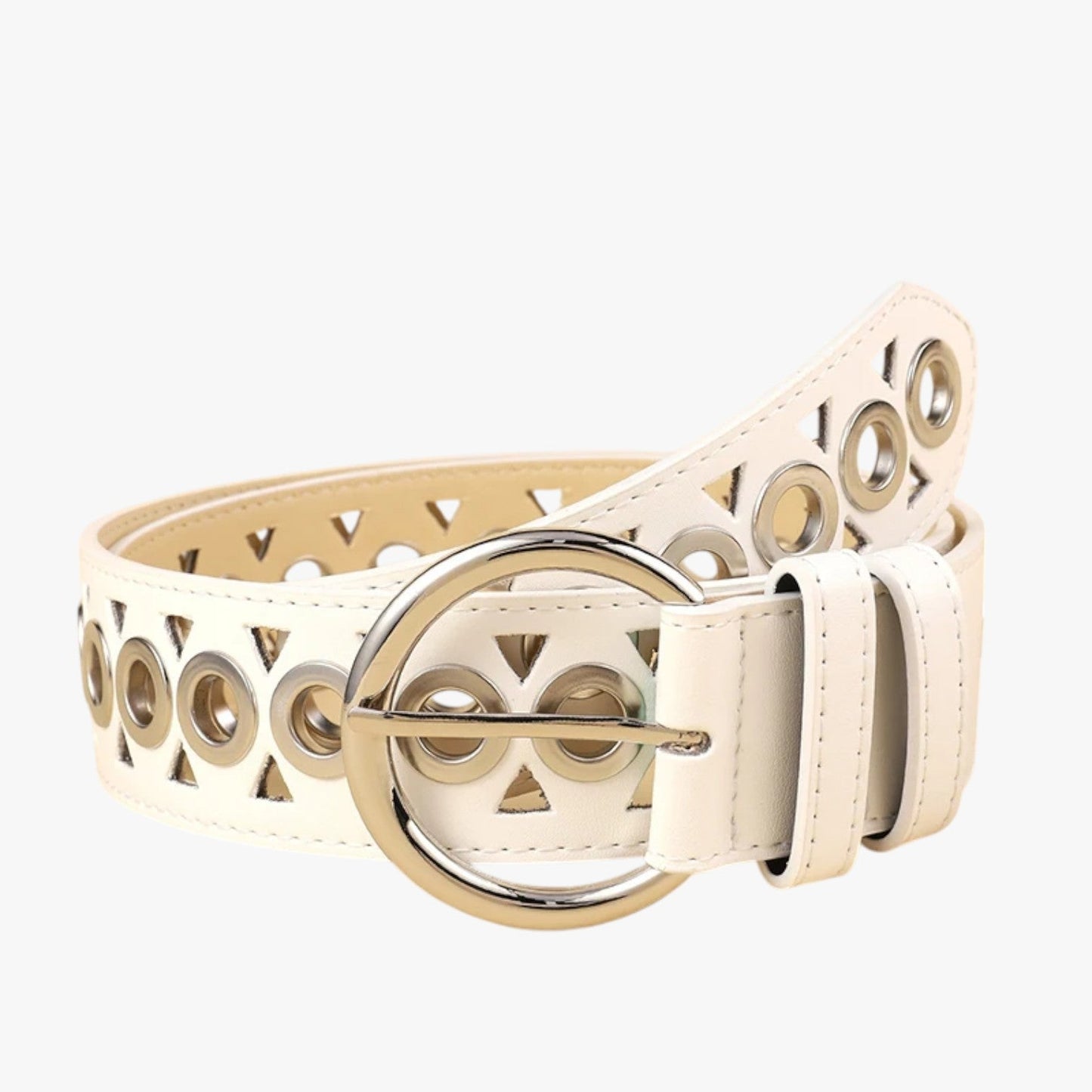 Emelia | Rindsleder-Punk-Taillegurt im Y2K-Stil mit Nadelschnalle