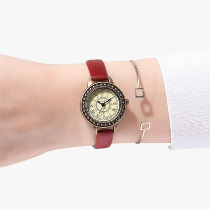 Laurel | Vintage Lederuhr mit römischem Ziffernblatt