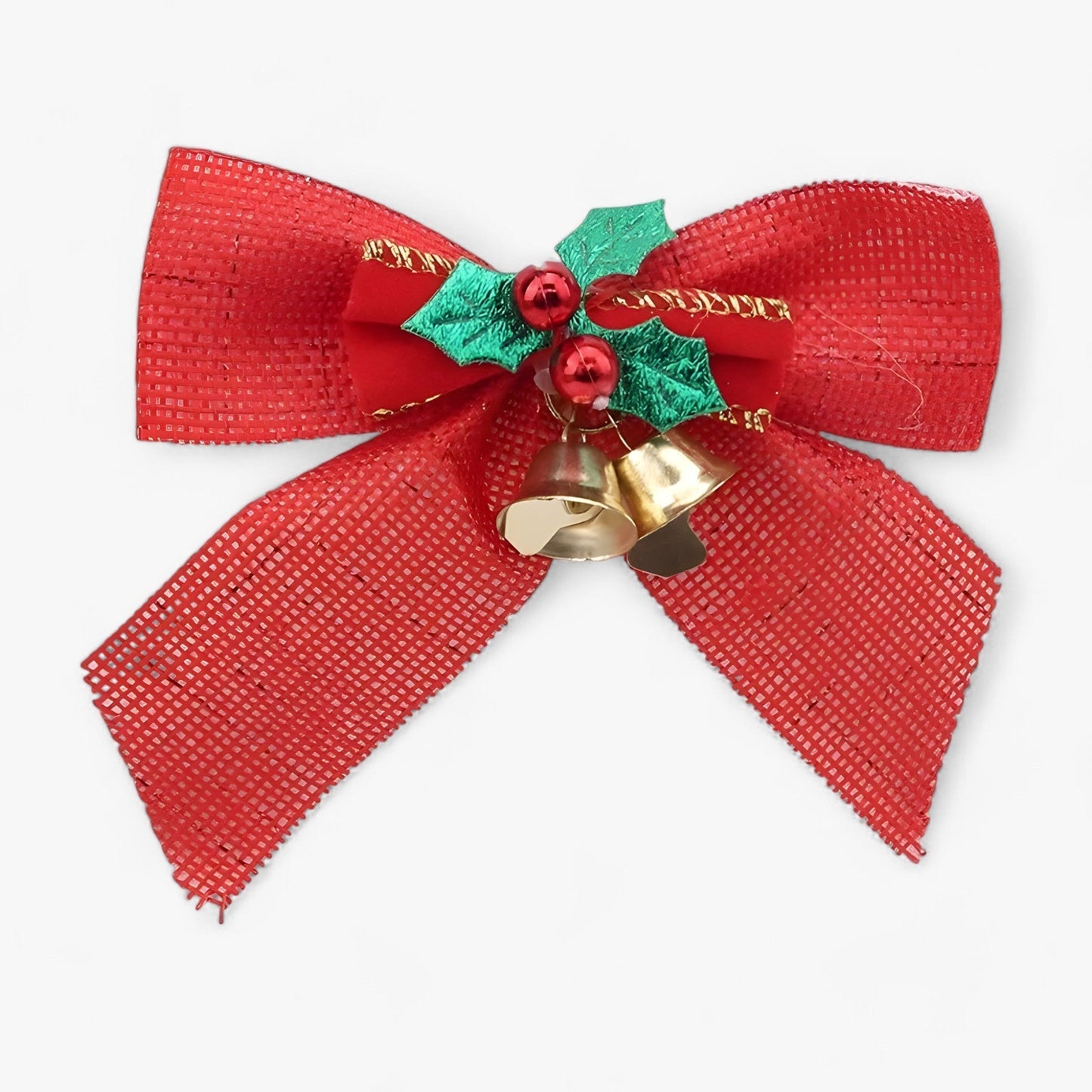 Weihnachtsbaum-Schleife - Festdekoration mit Glöckchen für Haus und Garten