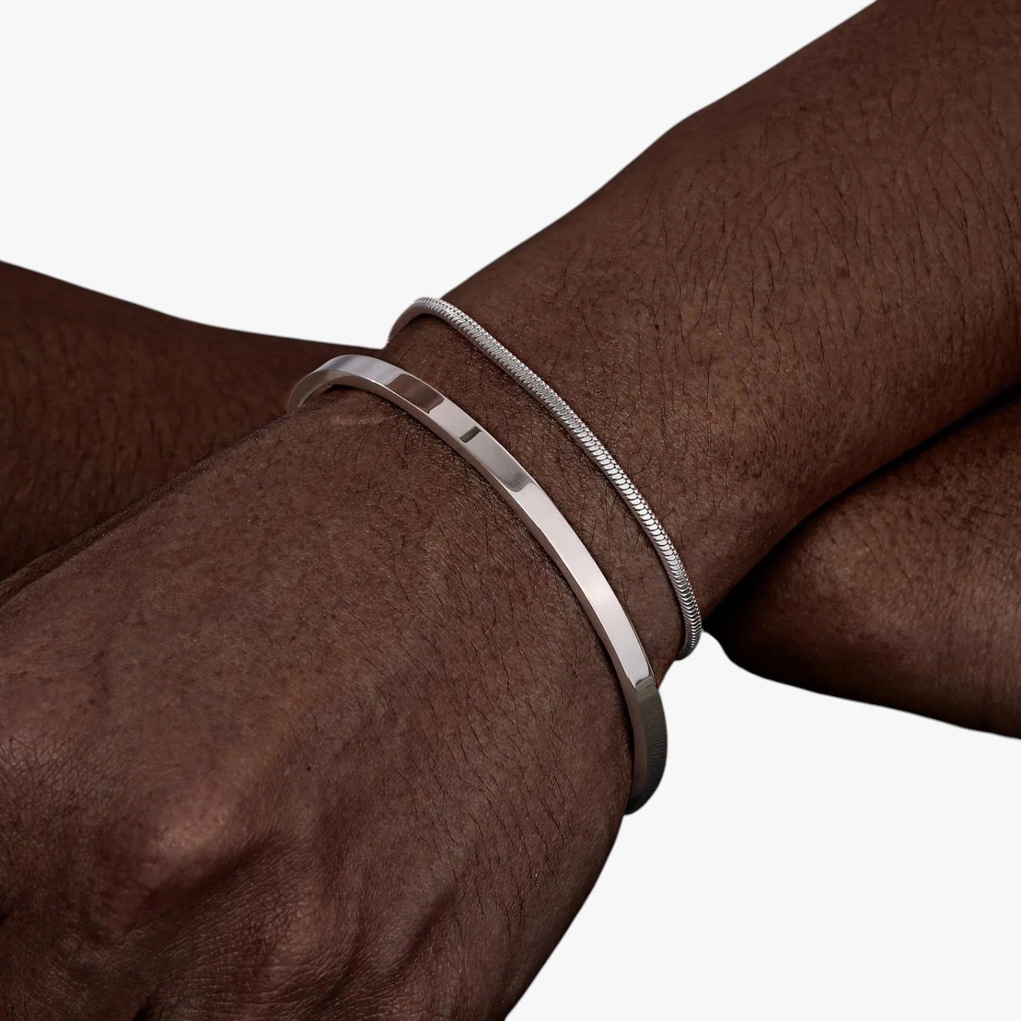 Philip | Set Herren-Stahlarmbänder mit schwarzen Details