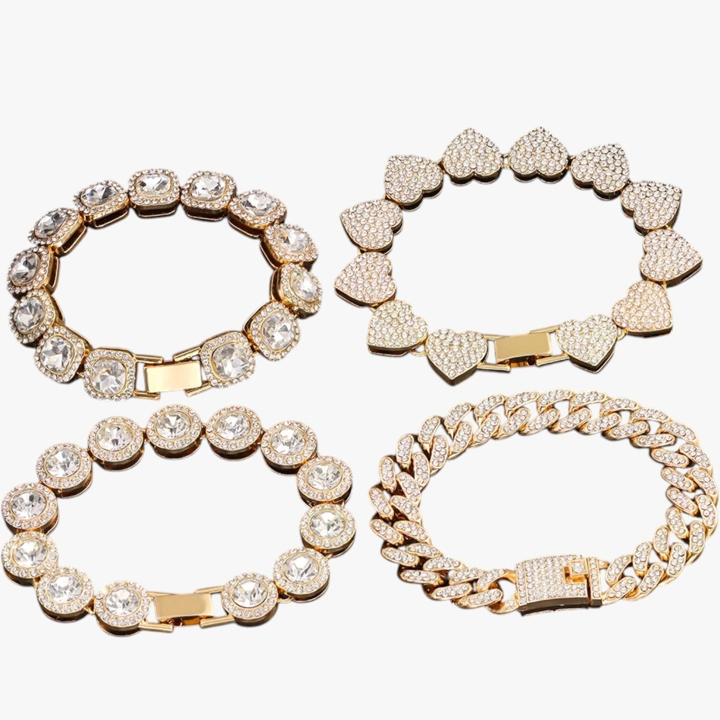 Emery | Tennisarmband mit Herz- und Kristallanhängern – Hip-Hop-Eleganz für jeden Anlass