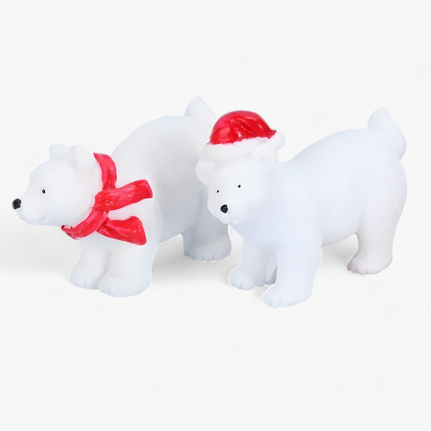 Set von Miniaturfiguren von Eisbären - Weihnachtsdekoration und DIY-Zubehör für verschneite Landschaften