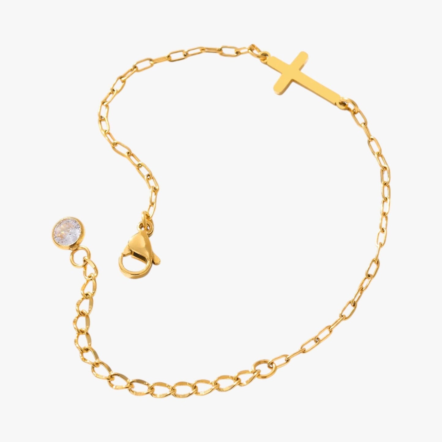 Elisa | Armband mit Kreuz aus Edelstahl – Wasserfest Eleganz