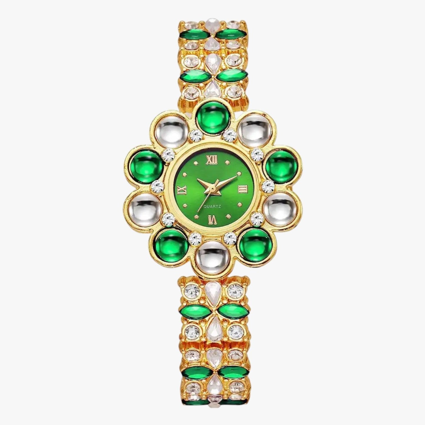 Lilliana | Elegante Armbanduhr mit Blumen-Zifferblatt aus Kristall