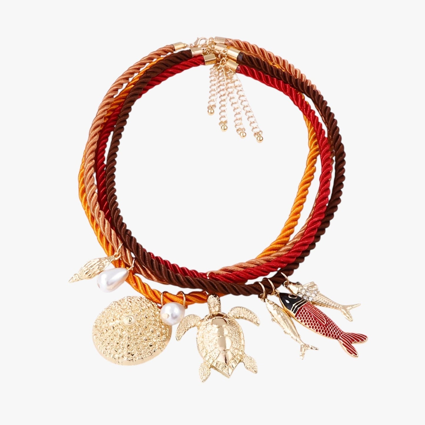 Rose | ZAA Tieranhänger Kette mit sommerlichem Kordelband personalisiert