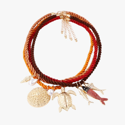 Rose | ZAA Tieranhänger Kette mit sommerlichem Kordelband personalisiert