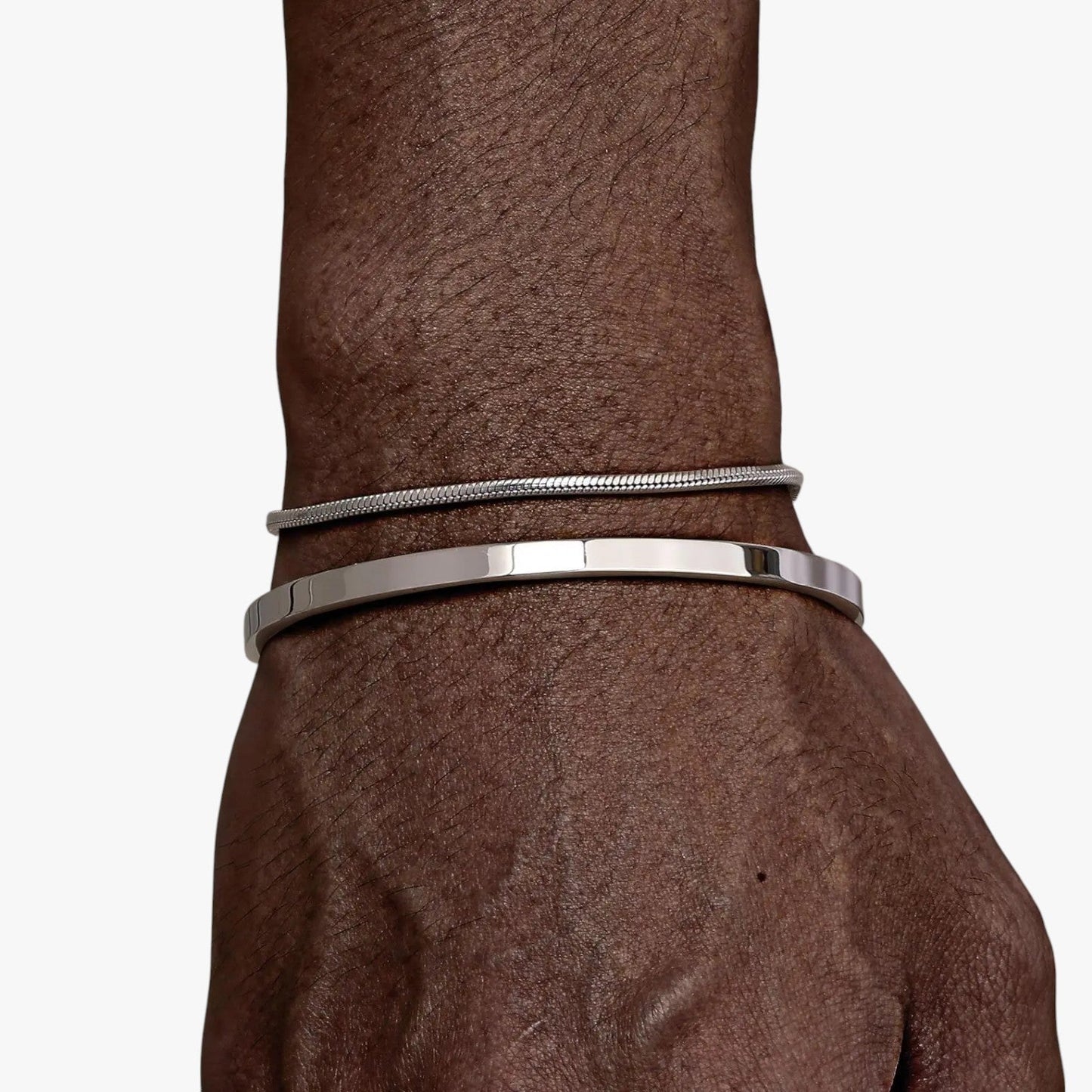 Philip | Set Herren-Stahlarmbänder mit schwarzen Details