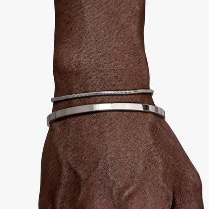 Philip | Set Herren-Stahlarmbänder mit schwarzen Details