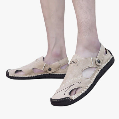 Owen | Herren-Sommersandalen - Atmungsaktives Leder und rutschfeste Sohle für einen stilvollen Akzent