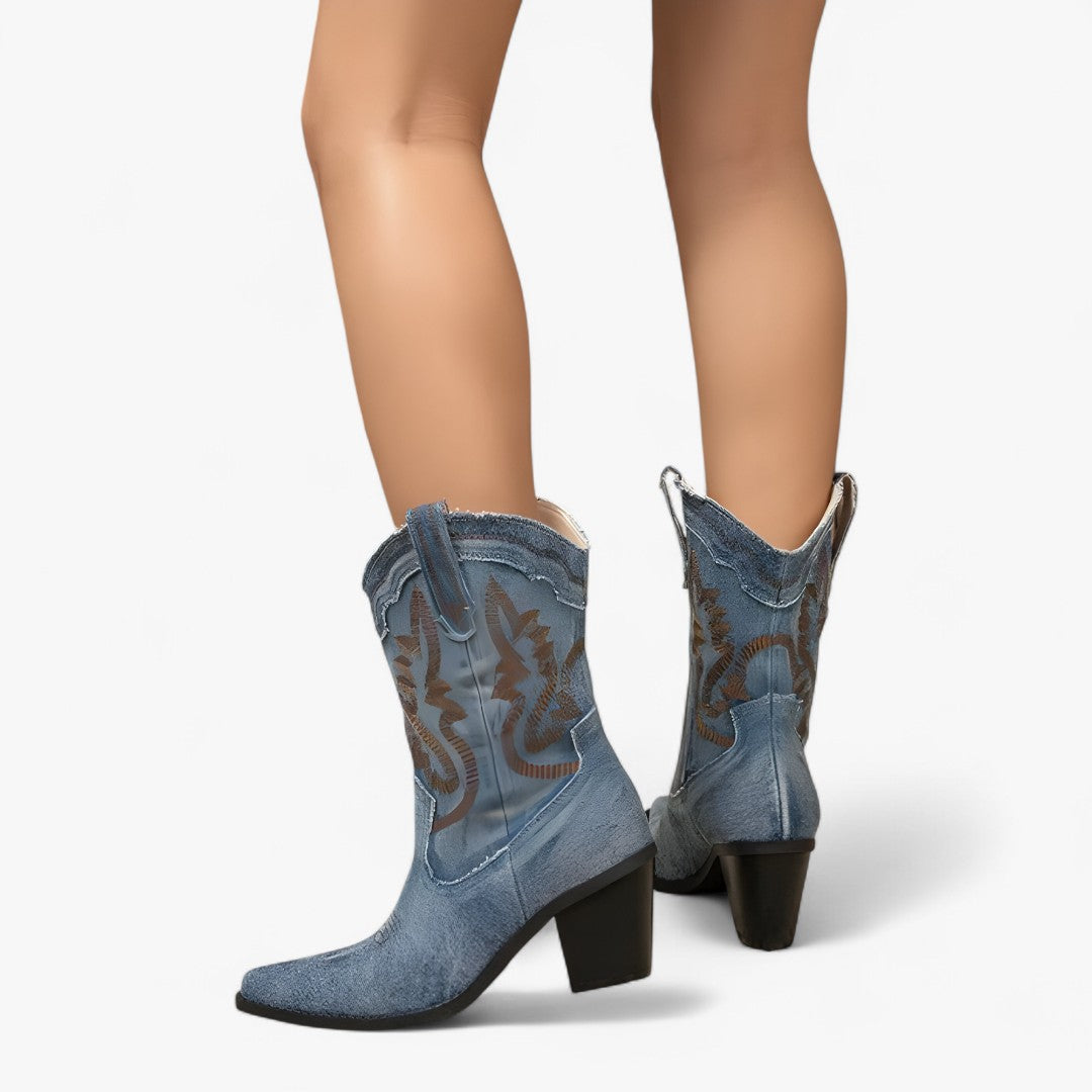 Savannah | Retro Western Stil gestickte Cowboystiefel