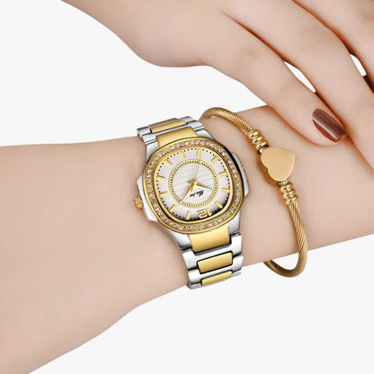 Gwen | Elegante wasserdichte Uhr mit Diamanten