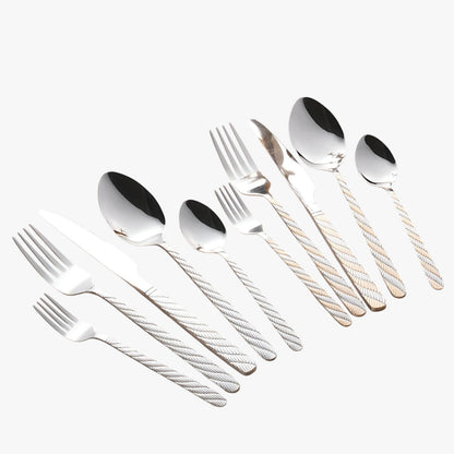 Haley | Set aus geflochtenem Besteck aus Edelstahl