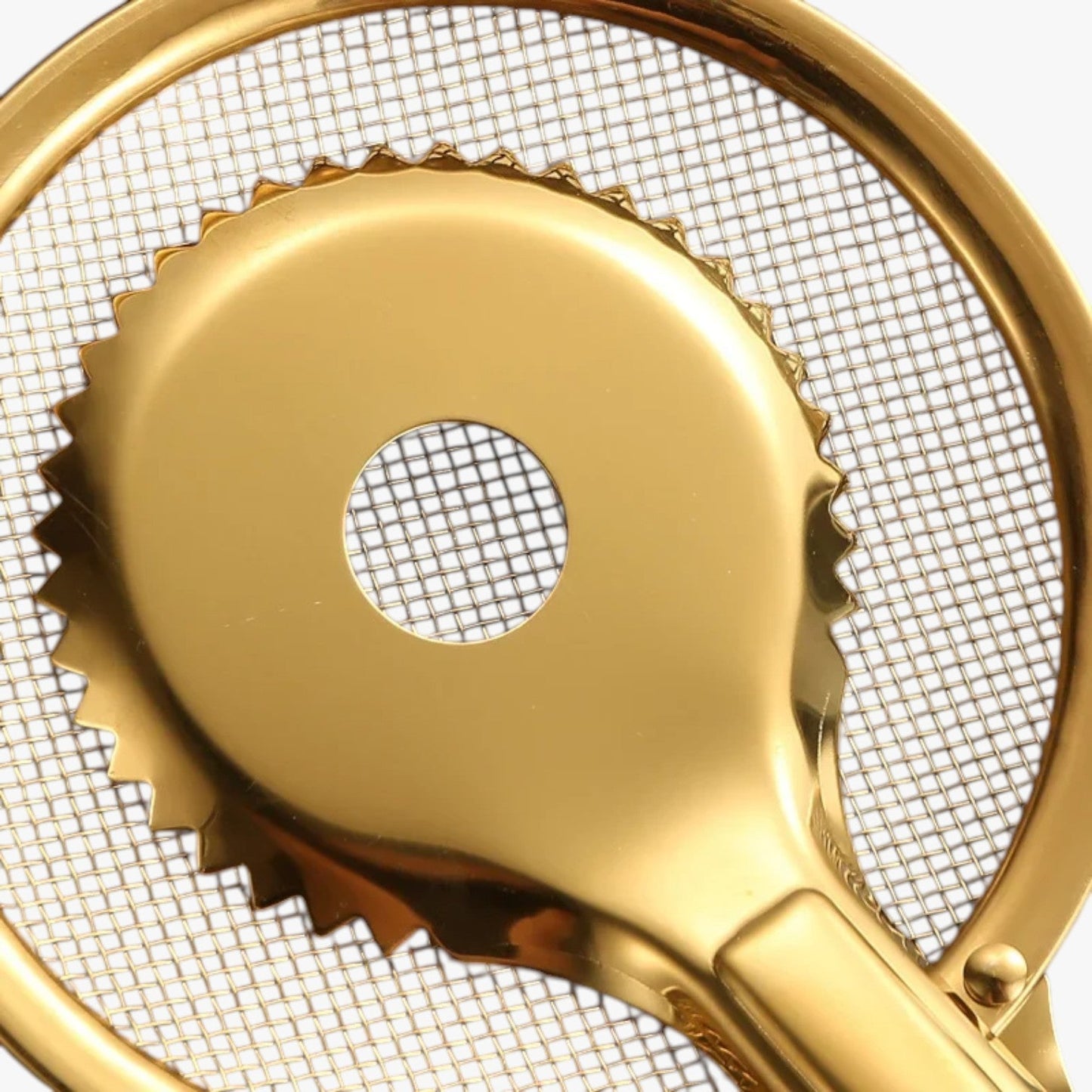 Dallas | Küchenzange 7-in-1 Gold – Sieb, Clip, Spachtel und Abtropfsieb in Einem