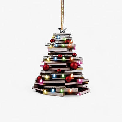 Bücherliebhaber | Pendelleuchte Bücher in flachem 2D-Acryl - Kreative Weihnachtsdekoration für Zuhause und Fenster