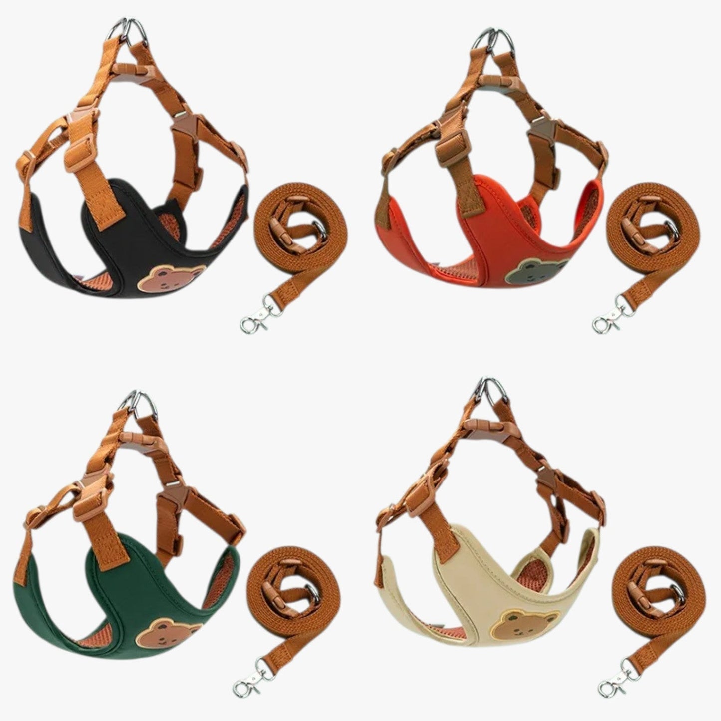 Marineblau | Atmungsaktives Geschirr mit Leine für kleine Tiere