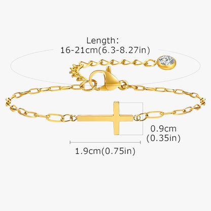 Elisa | Armband mit Kreuz aus Edelstahl – Wasserfest Eleganz