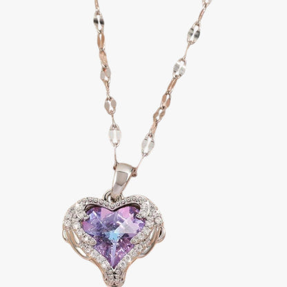Zuri | Goldherz Kette mit funkelnden Kristallen