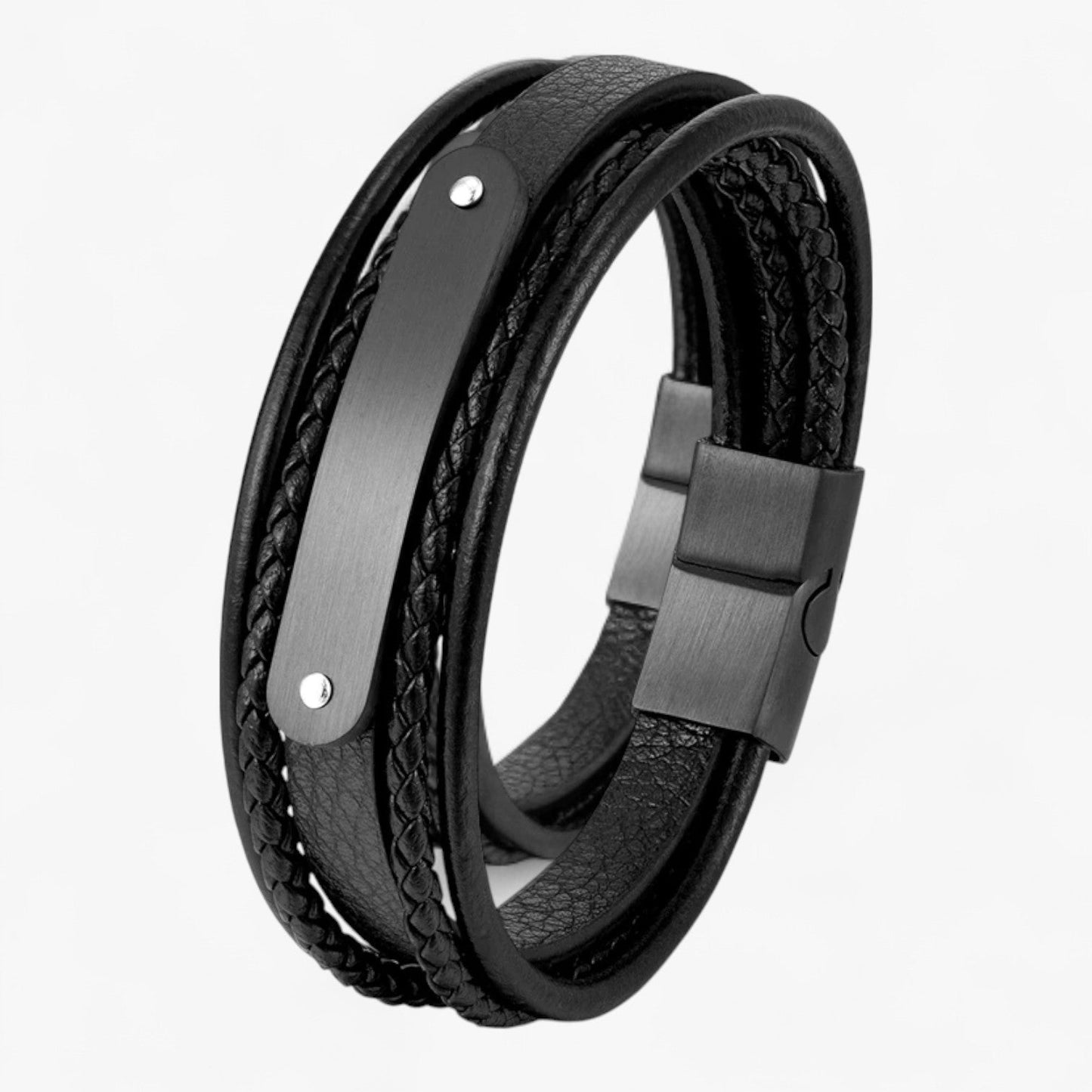 Romeo | MKENDN Personalisiertes Lederarmband mit Namen oder Buchstabe