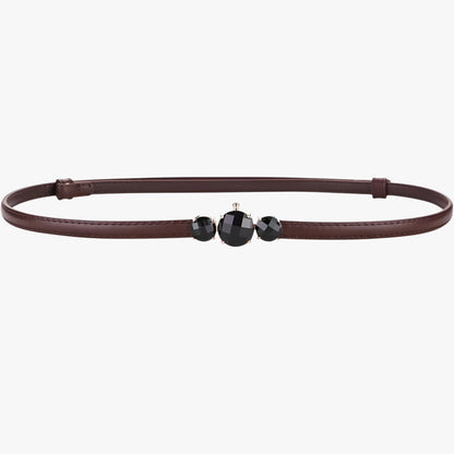 Caesy | Schmale Taille aus echtem Leder - Verstellbare Eleganz