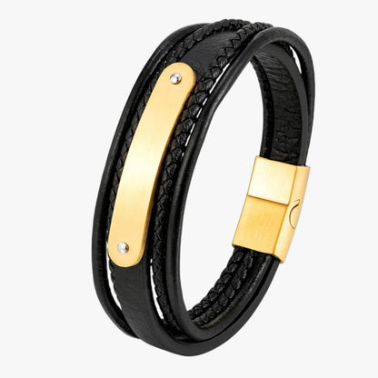 Romeo | MKENDN Personalisiertes Lederarmband mit Namen oder Buchstabe