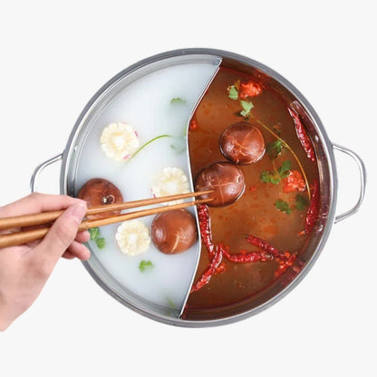 Mallory | 2-in-1 Topf aus Edelstahl 30 cm – Kocht gleichzeitig zwei Gerichte