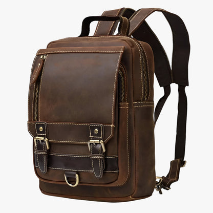 Jake | Vintage Leder Rucksack mit doppeltem Gebrauch