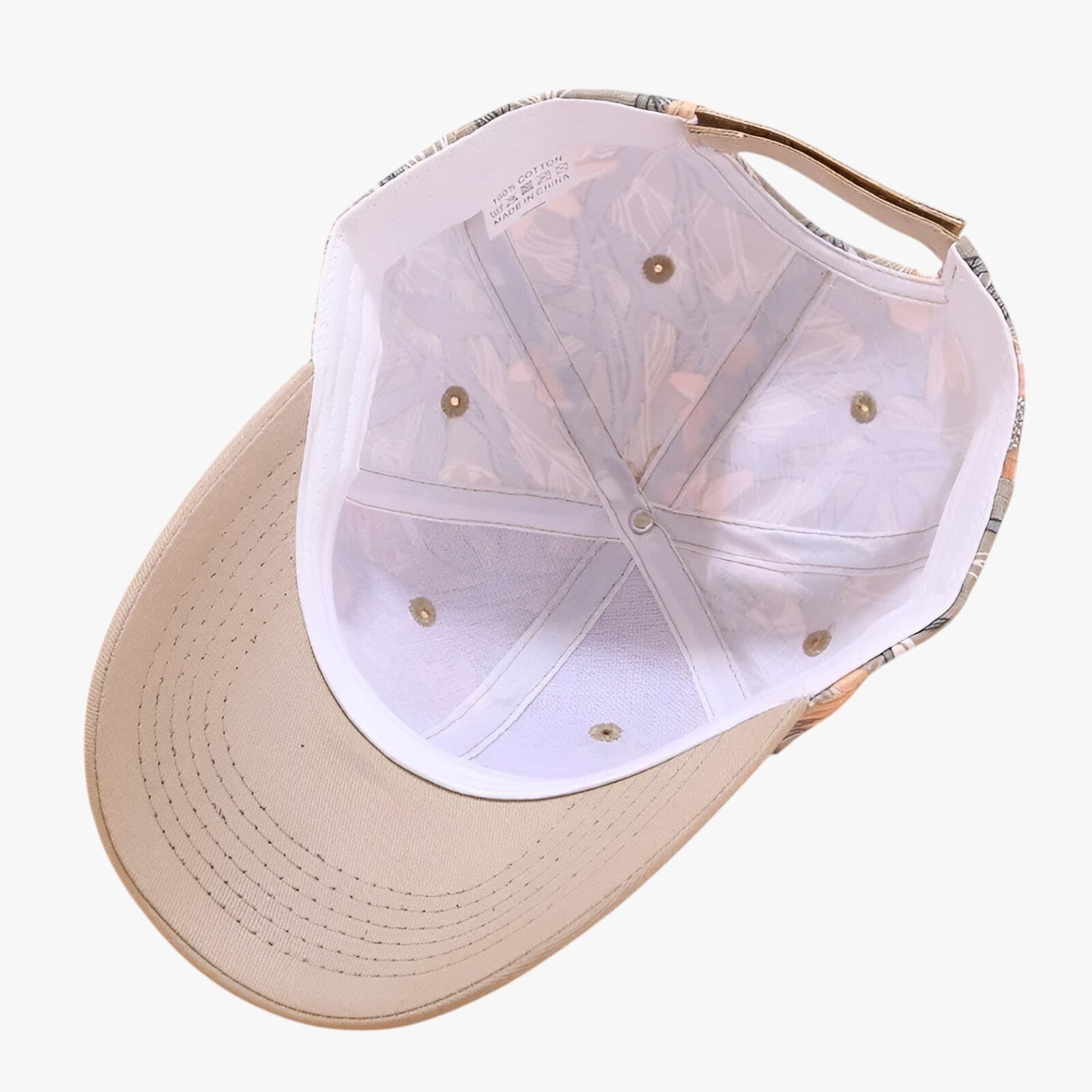 Ezra | Baumwoll-Basecap mit Blätterdruck und Sonnenvisier