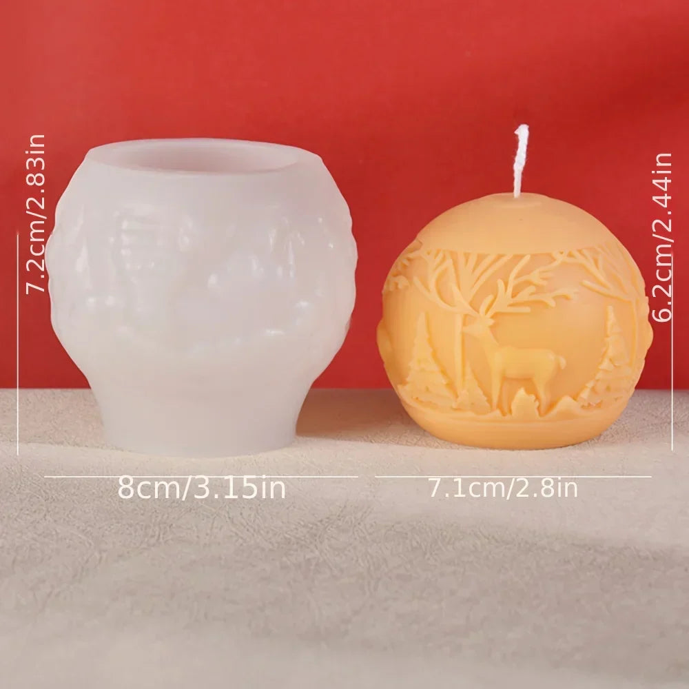 Elchkerze | Reliefform Winterwald - Festliche Dekoration und DIY-Geschenke