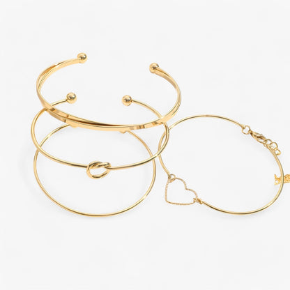 Elisa | Set aus geflochtenen Stahlarmbändern für einen goth-chic Look