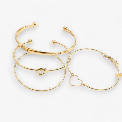 Elisa | Set aus geflochtenen Stahlarmbändern für einen goth-chic Look