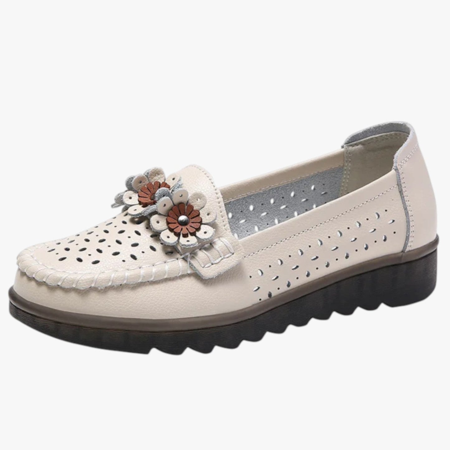 Annie | Sommerschuhe aus Leder - Komfort und Frische mit eleganten BlumenDETAILS