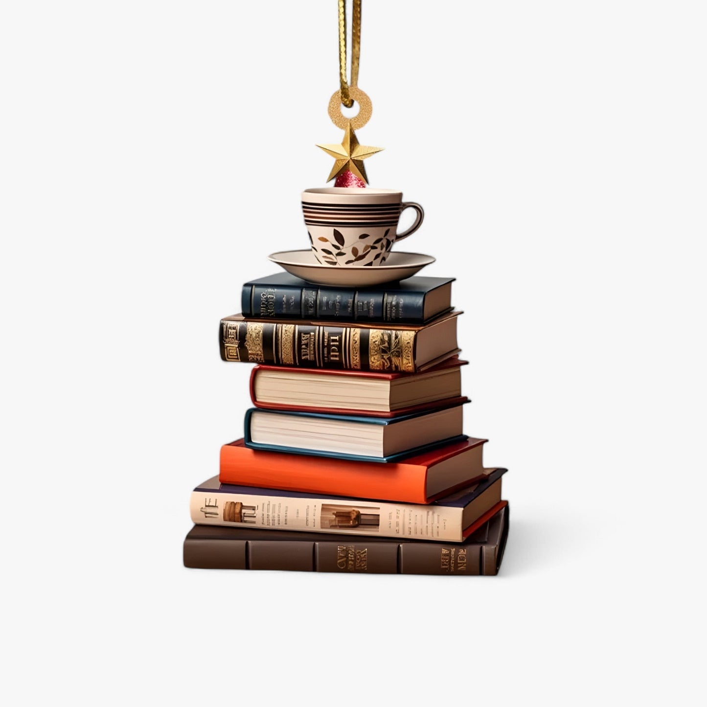 Bücherliebhaber | Pendelleuchte Bücher in flachem 2D-Acryl - Kreative Weihnachtsdekoration für Zuhause und Fenster