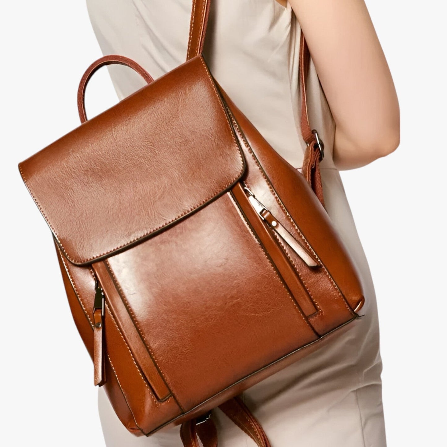 Rylee | Eleganter Leder-Rucksack für Schule und Arbeit