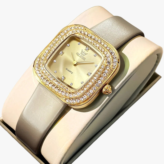 Blair | Elegante quadratische Lederuhr