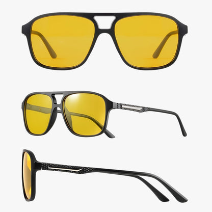 Harrison | Retro-Quadratische Sonnenbrille mit UV400-Schutz und Nachtblick