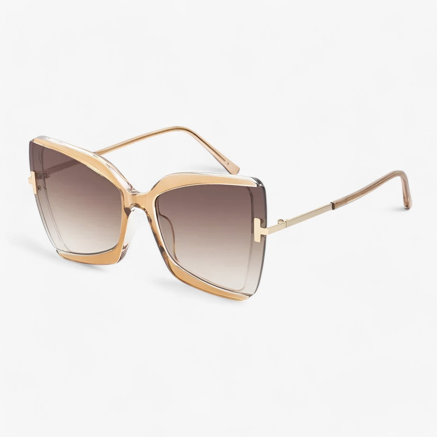 Andrea | Katzenaugen-Sonnenbrille mit T-Rahmen - gewagter Stil, lebendige Farben