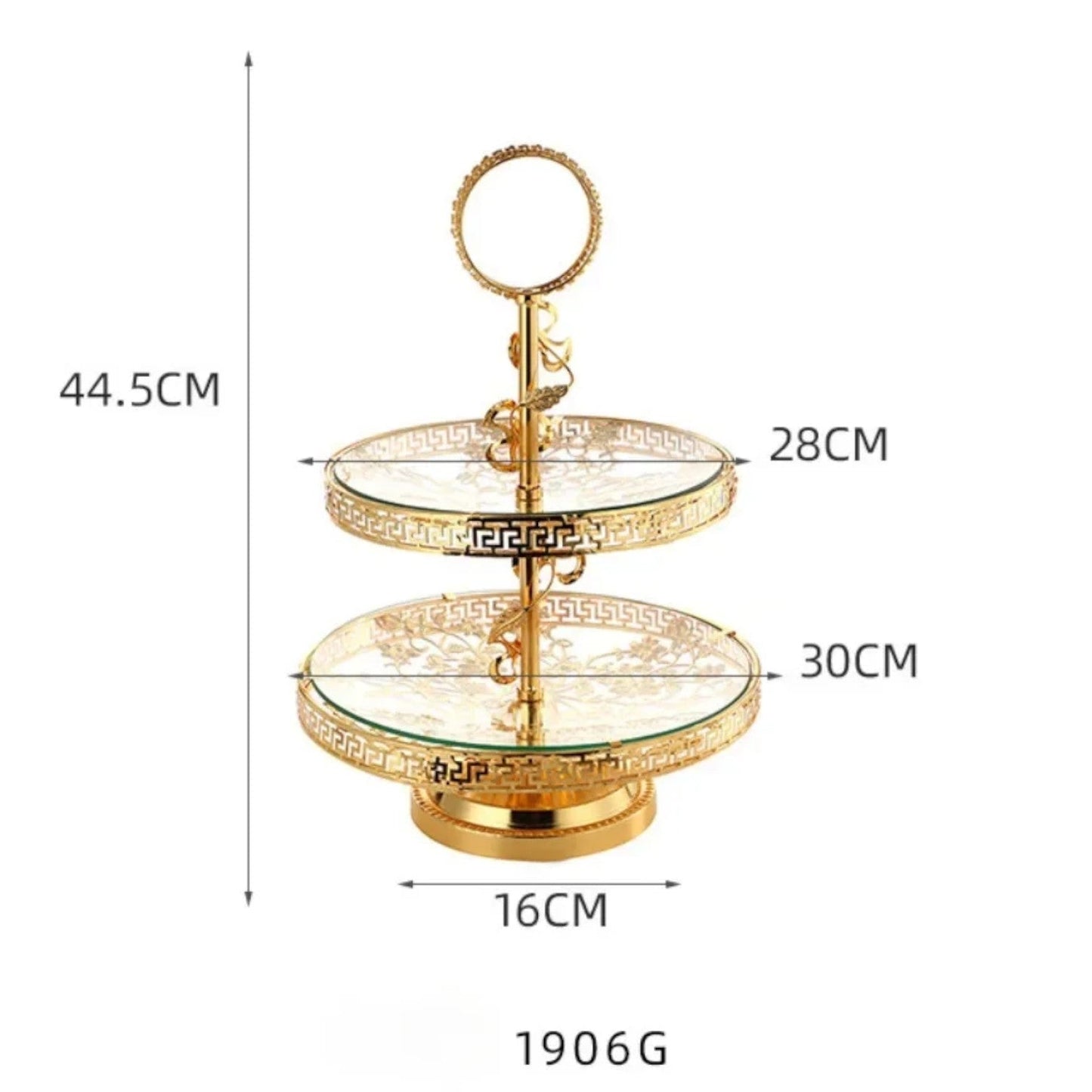 Jaziel | Zweistöckiges Dekoratives Tablett für Süßigkeiten und Obst