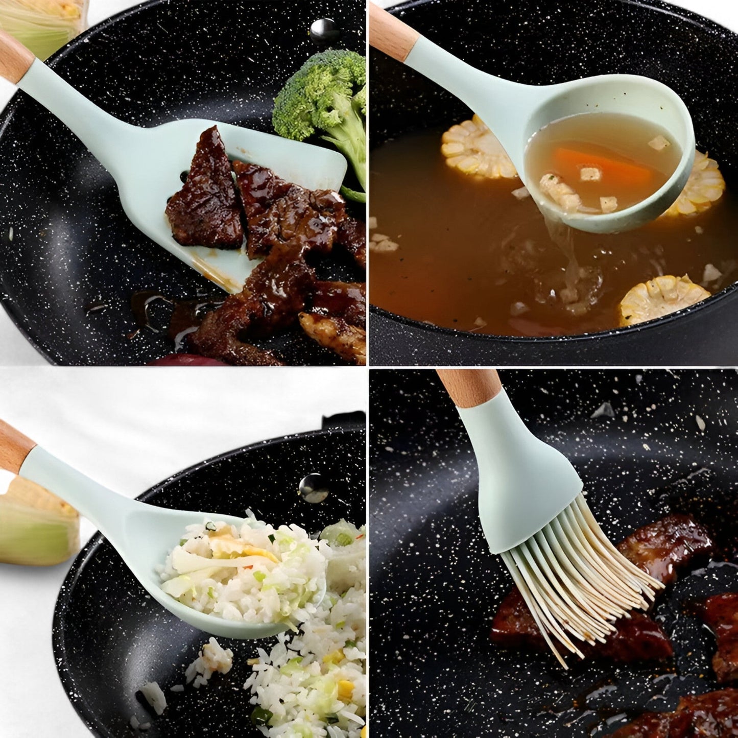 Set von 12 Küchenhelfern aus Silikon