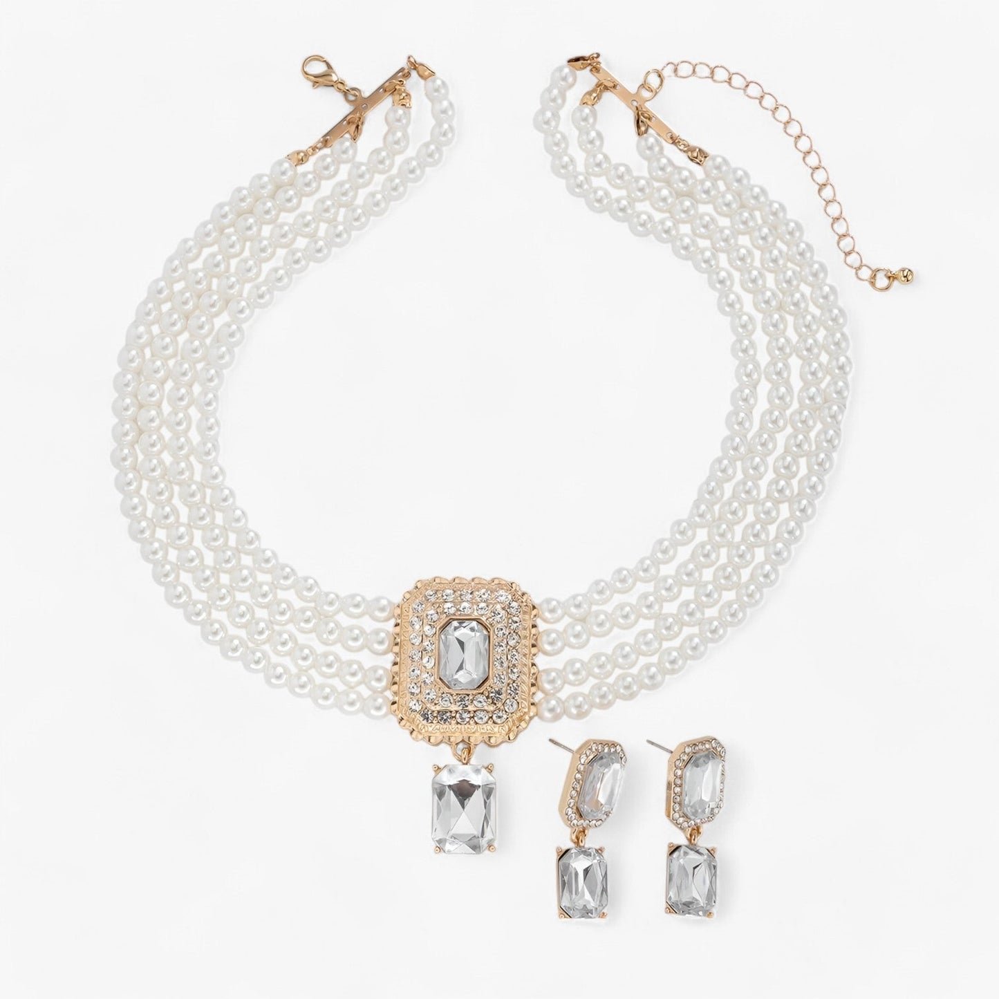 Lacteo Retro Eleganz: Mehrlagiges Perlen-Schmuckset für Damen