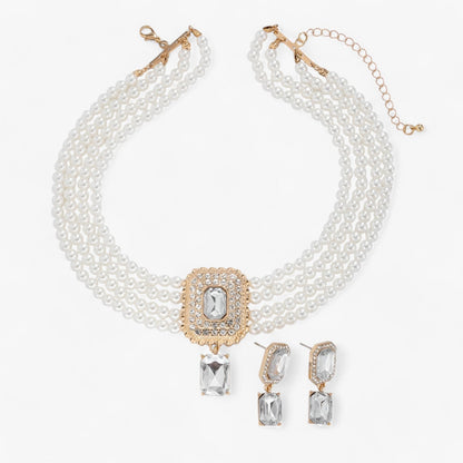 Lacteo Retro Eleganz: Mehrlagiges Perlen-Schmuckset für Damen