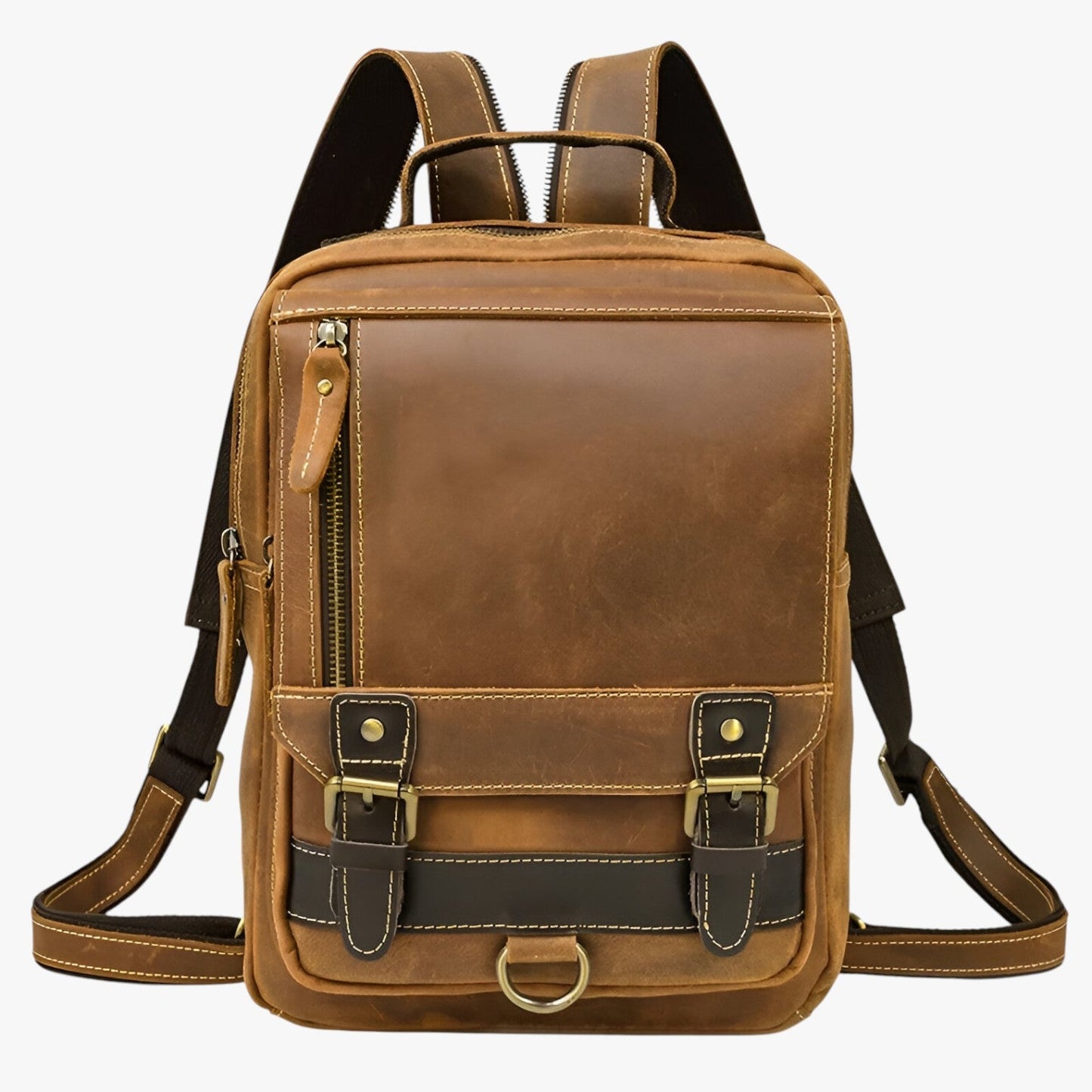 Jake | Vintage Leder Rucksack mit doppeltem Gebrauch