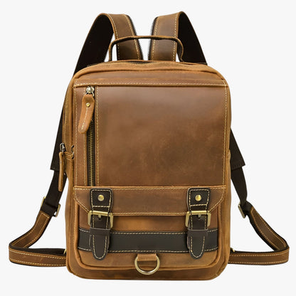 Jake | Vintage Leder Rucksack mit doppeltem Gebrauch