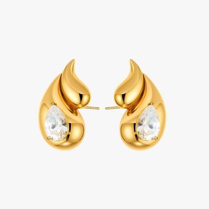 Naomi | Leichte und funkelnde goldene Ohrhängelampen