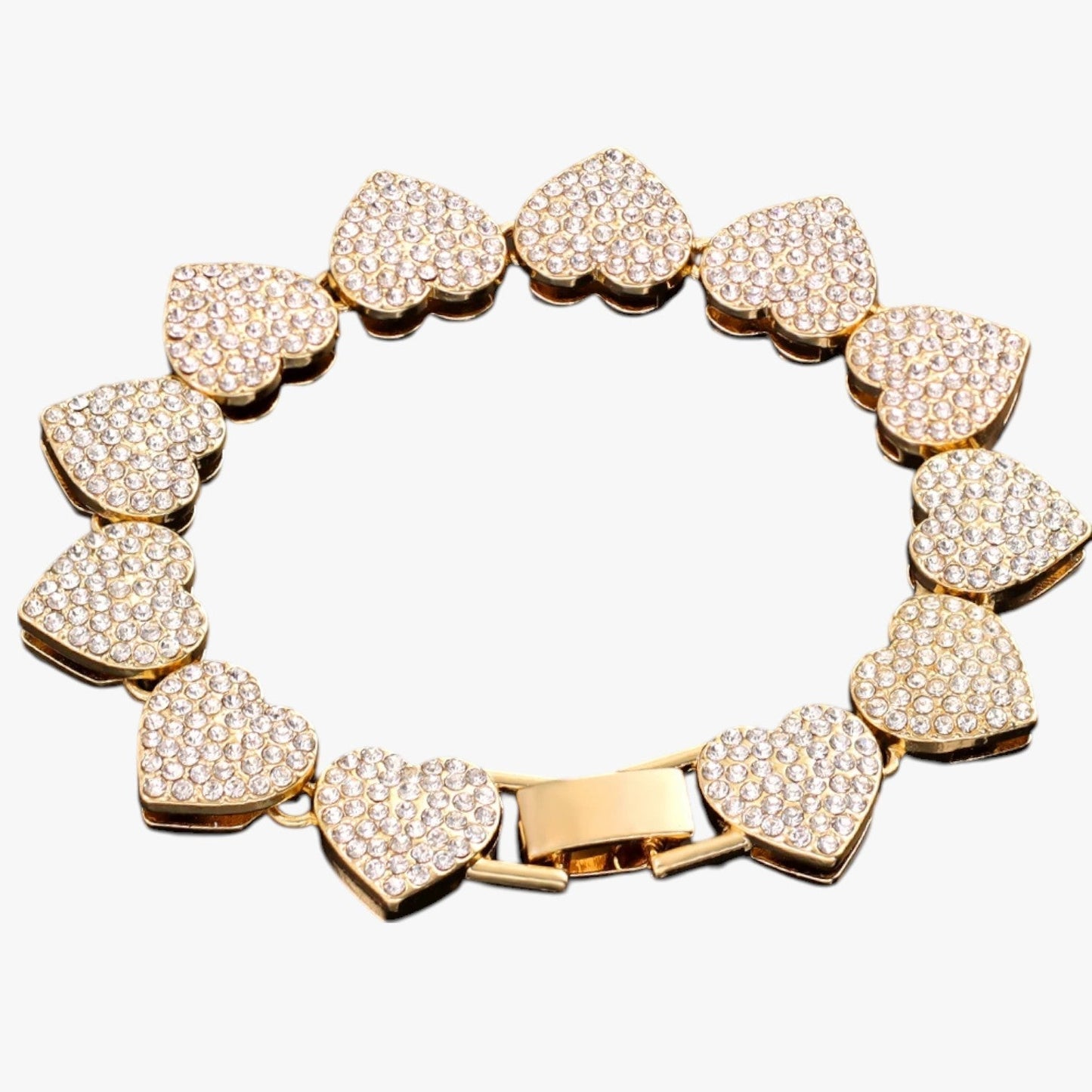 Emery | Tennisarmband mit Herz- und Kristallanhängern – Hip-Hop-Eleganz für jeden Anlass