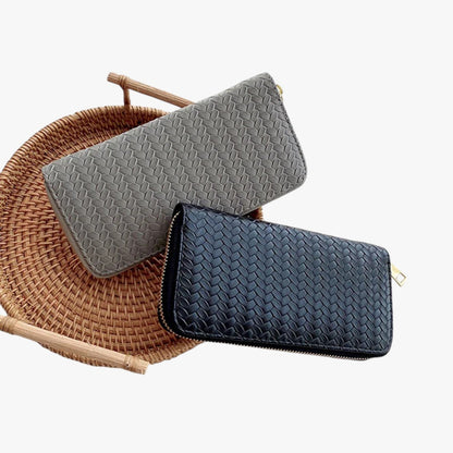 Elfenbein | Elegantes langes Portemonnaie mit Handytasche und Kartenfach