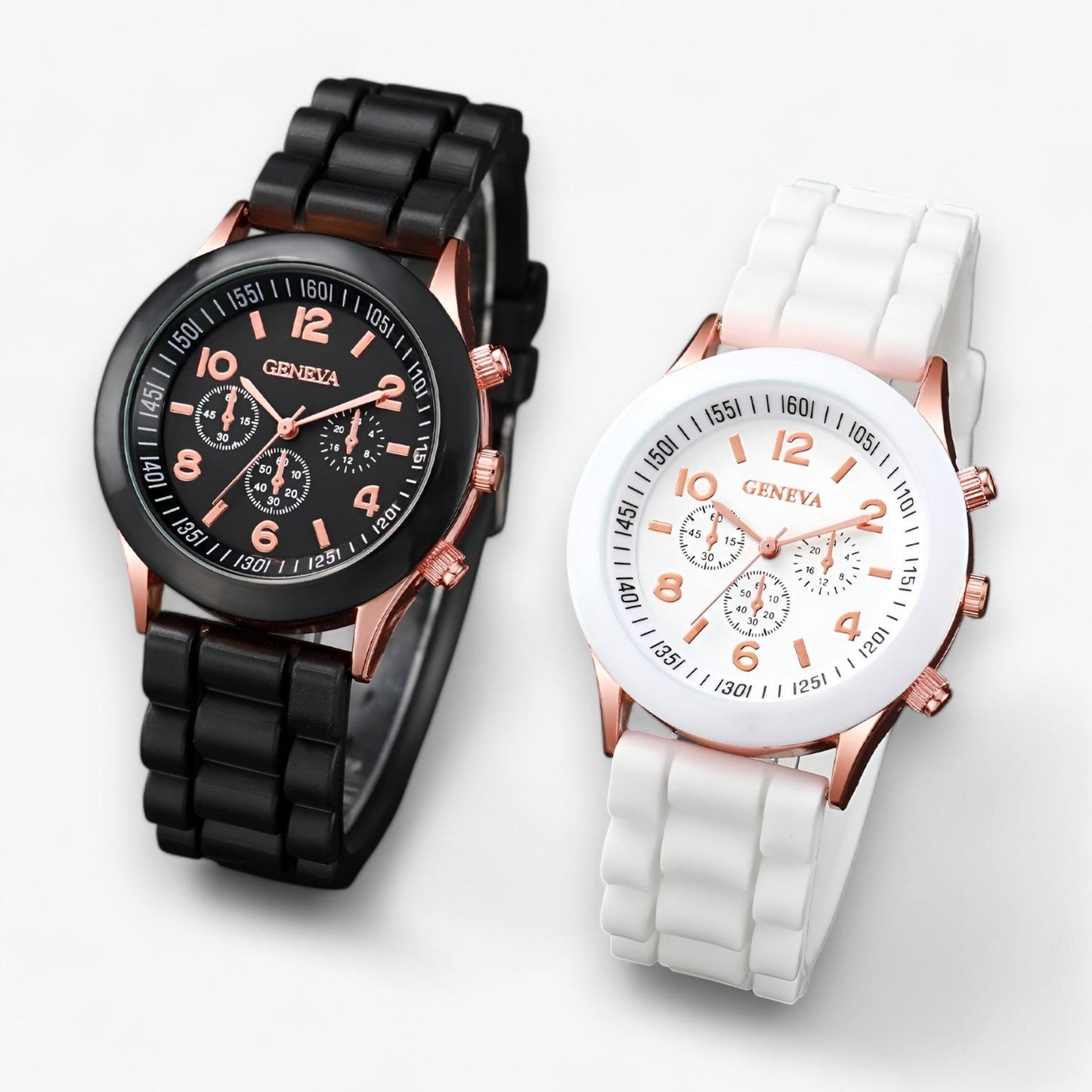 Stylisches Quarzuhr-Set mit herzförmigen Armbändern