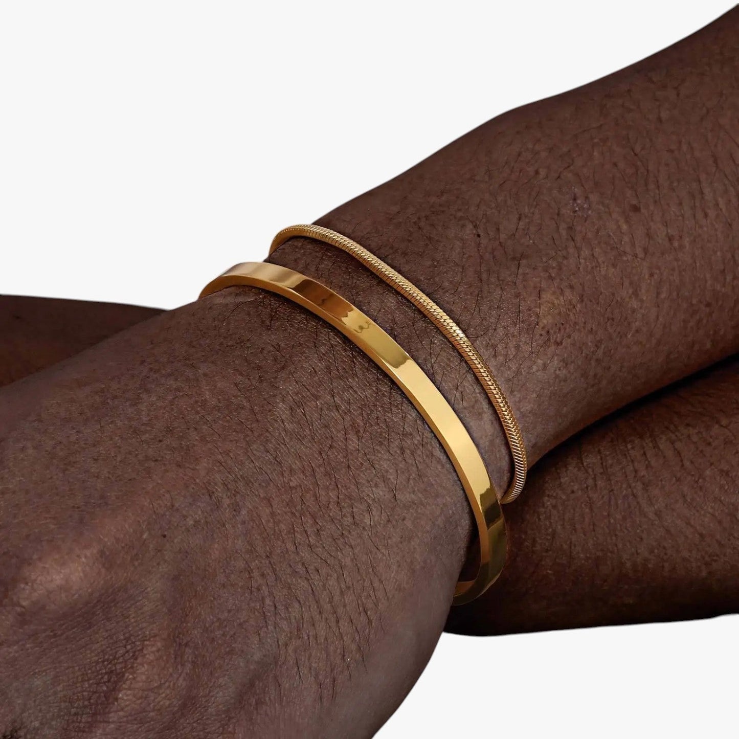 Philip | Set Herren-Stahlarmbänder mit schwarzen Details