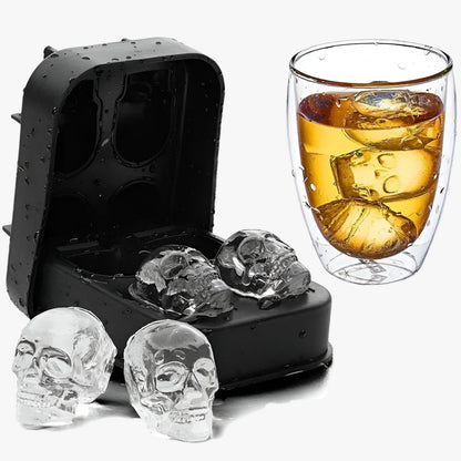 3D Schädel Eiswürfelform mit Trichter für kreative Getränke und Cocktails