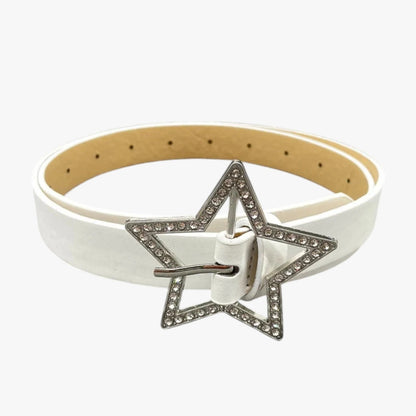 Haven | Rosa Ledergürtel mit Retro-Buckel und funkelnden Diamanten