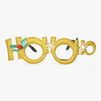 Urlaubsfeiernder | Weihnachtsbrille mit Weihnachtsmann, Weihnachtsbaum und Schneemann - Lustige Accessoires für Festtagsfotos